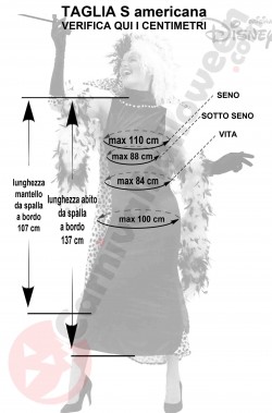 Misure costume di Crudelia Demon adulta taglia S