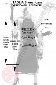 Misure costume di Crudelia Demon adulta taglia S