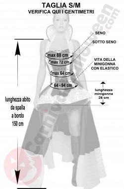 Misure del costume da Regina di Cuori bellissimo taglia SM