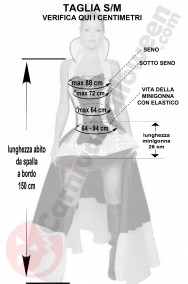 Misure del costume da Regina di Cuori bellissimo taglia SM