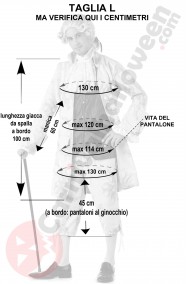 Misure costume barocco 700 veneziano uomo taglia L