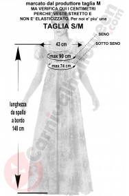Misure dell'abito verde da matrimonio Giuseppina taglia S/M