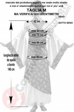 Misure del costume di Mulan donna della Disney taglia M