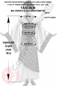 Misure del costume di Mulan donna della Disney taglia M