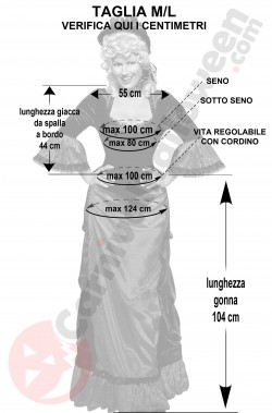 Misure del costume 800 donna taglia M/L