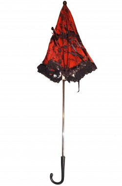 Ombrello chiuso nero e rosso