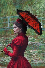 Ombrello per costume da dama dell'800