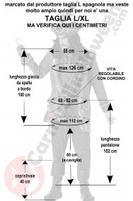 Misure costume di Capitan Uncino taglia L XL