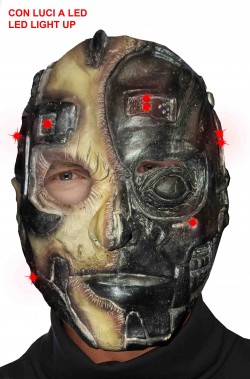 Maschera di Halloween Cyborg con luci lampeggianti