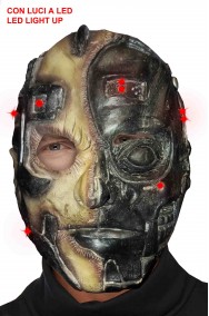 Maschera di Halloween Cyborg con luci lampeggianti