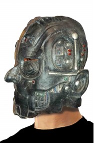 Maschera da robot con luci a LED