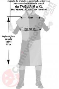 Misure costume medievale uomo rosso e nero