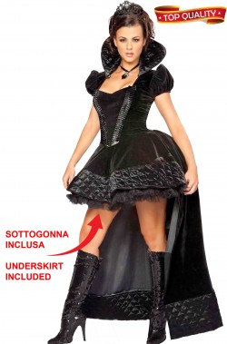 Costume Halloween Donna gotica Regina nera con sottogonna