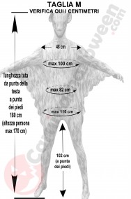 Misure morphsuit pipistrello vampiro taglia M