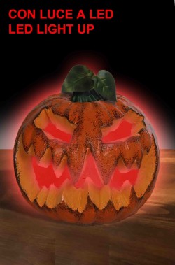 Allestimento Decorazione Halloween Zucca che ride con luce interna a LED