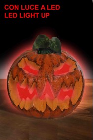 Allestimento Decorazione Halloween Zucca che ride con luce interna a LED