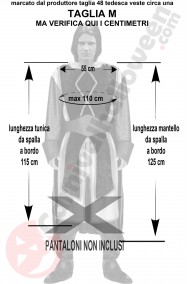 Misure del costume medievale da re guerriero Denethor