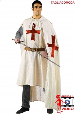 Costume da Crociato medievale cavaliere bianco templare