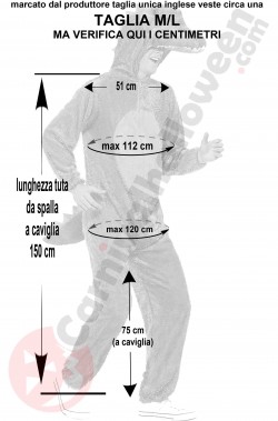 Costume da dinosauro adulto taglia M
