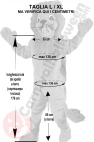 Misure costume da leone mascotte taglia XL