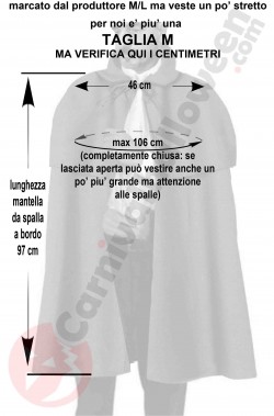 Misure mantello nero uomo doppio 800 Misure mantello nero uomo doppio 800
