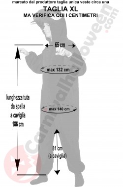 Misure del costume da pecora nera taglia XL