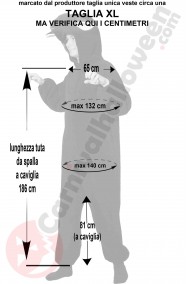 Misure del costume da pecora nera taglia XL