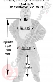 Misure costume da scoiattolo adulto