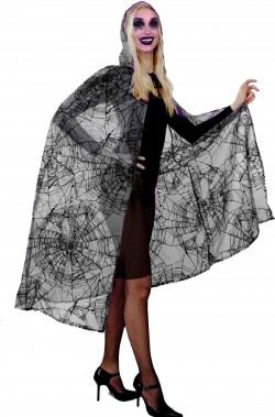 Mantello da strega nero gotico lungo
