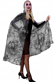 Mantello da strega nero gotico lungo