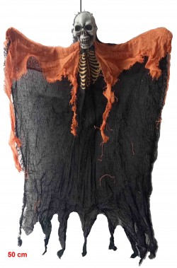Decorazione Halloween scheletro da appendere arancio