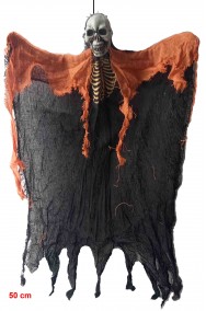 Decorazione Halloween scheletro da appendere arancio