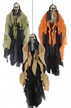 Addobbi Halloween da appendere tre scheletri 50cm