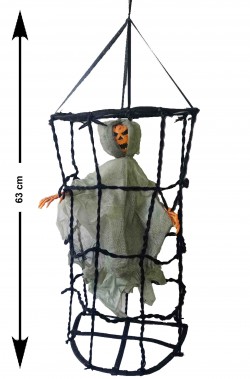 Addobbo Halloween gabbia con scheletro di Jack