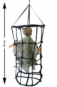 Addobbo Halloween gabbia con scheletro di Jack
