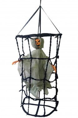 Decorazione Halloween da appendere Scheletro di Jack in gabbia