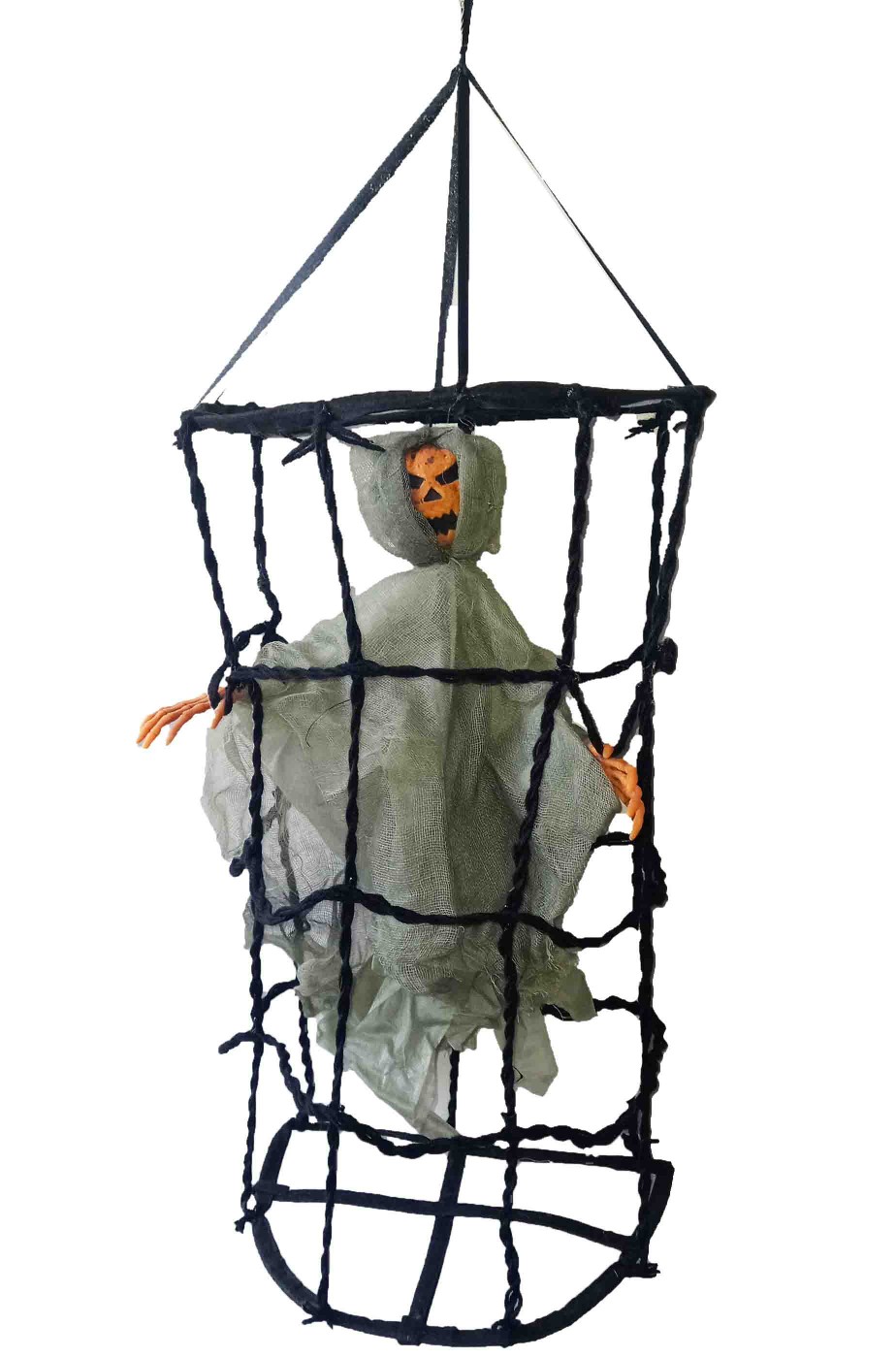 Decorazione Halloween da appendere Scheletro di Jack in gabbia Decorazione Halloween da appendere Scheletro di Jack in gabbia