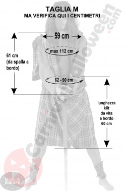 Misure costume di Braveheart taglia M