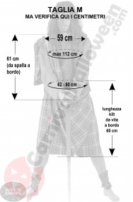 Misure costume di Braveheart taglia M