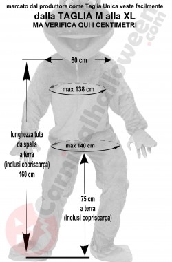 Misure costume da rana mascotte con grande testa