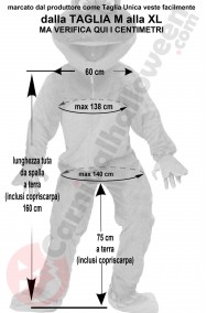 Misure costume da rana mascotte con grande testa