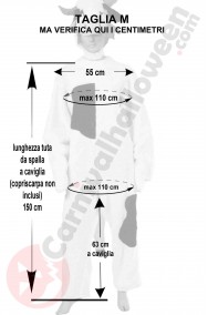 Misure costume da mucca bianca e nera taglia M
