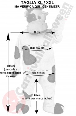 Misure costume da mucca pezzata taglia XL