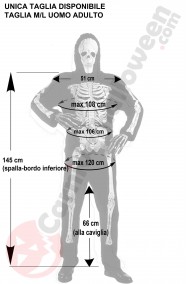 Misure della tuta del costume da faraone morto con tuta