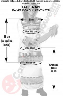 Misure del costume eschimese donna taglia M/L