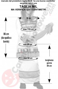 Misure del costume eschimese donna taglia M/L