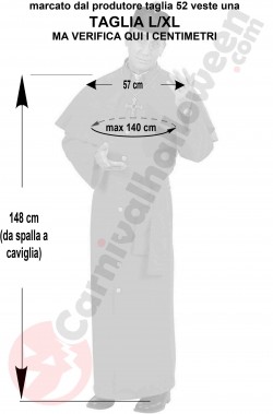 Misure costume da cardinale taglia grande
