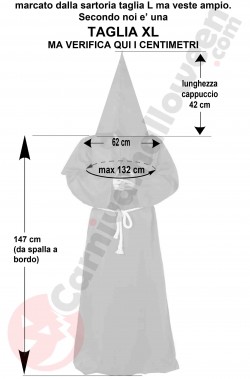 Misure costume da frate medievale cosplay realistico