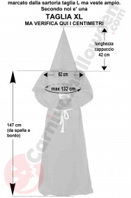 Misure costume da frate medievale cosplay realistico