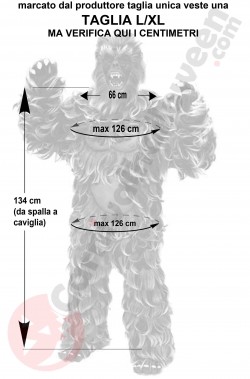 Misure del costume da mostro delle nevi taglia XL